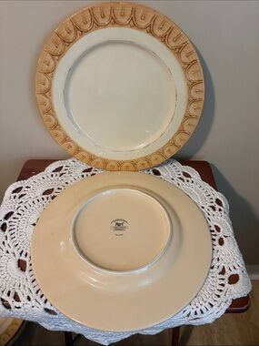 Pier 1 Set of 2 Gemma Baroque Large Embossed Dinner Plates